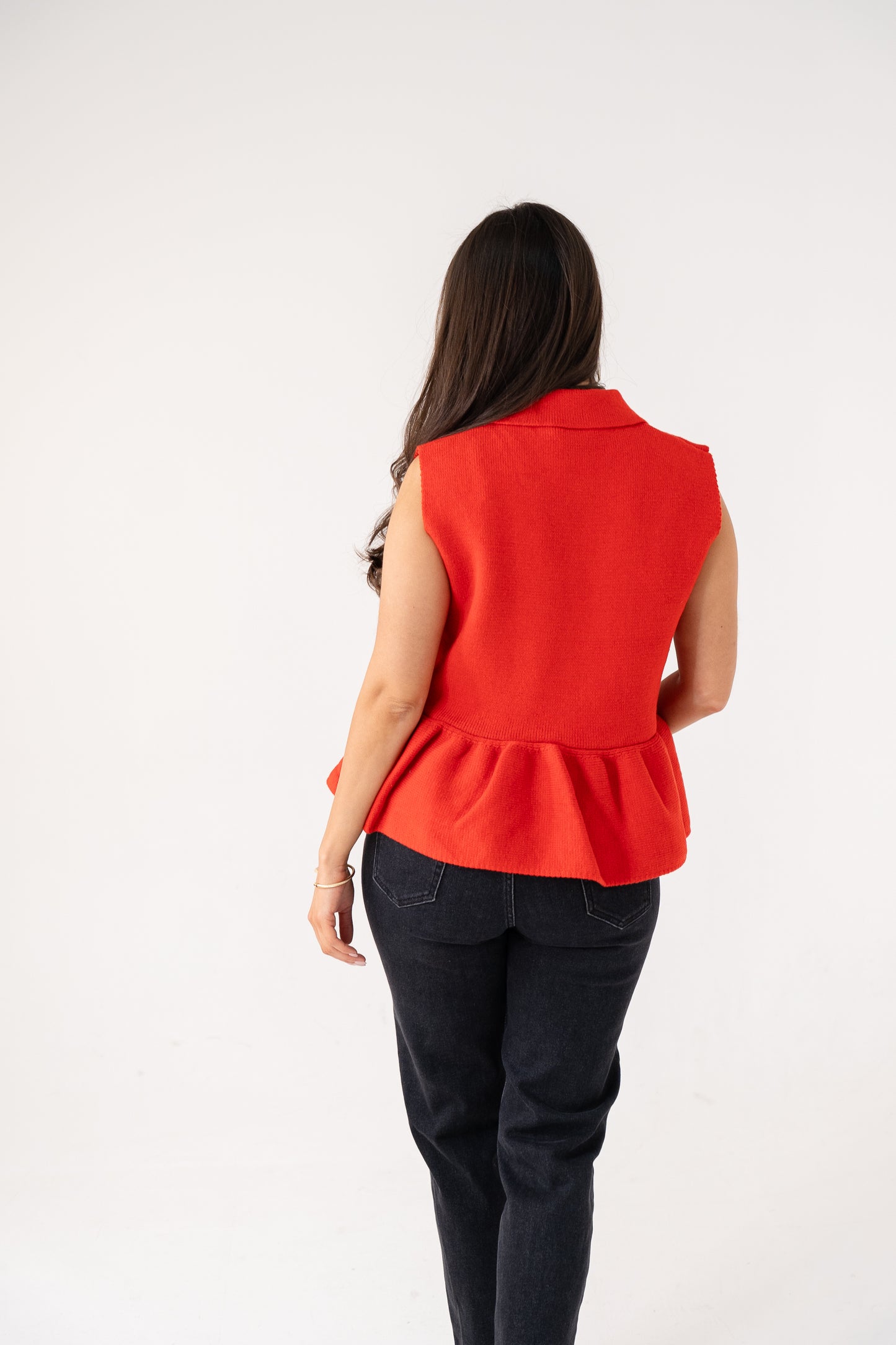 Love Laura Peplum Sleeveless Knit In Red