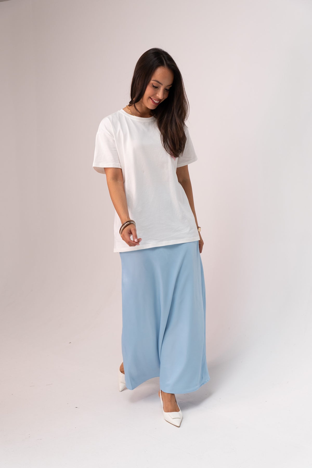 Love Laura Slip Skirt In Powder Blue