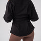 Love Laura Belted Leisure Jacket In Black