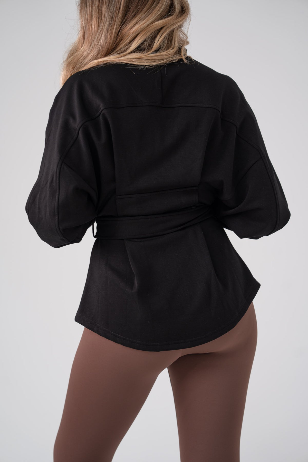 Love Laura Belted Leisure Jacket In Black