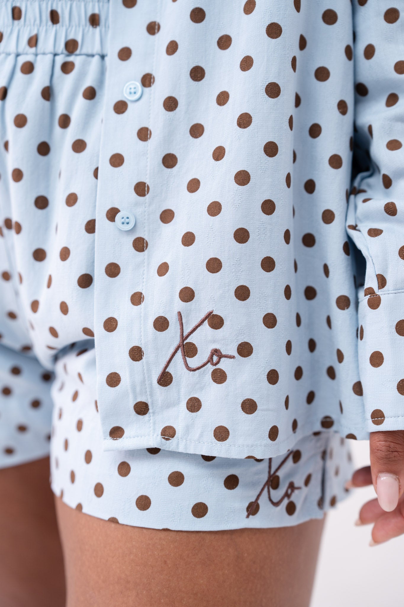 Love Laura Polka Dot Shirt In Blue