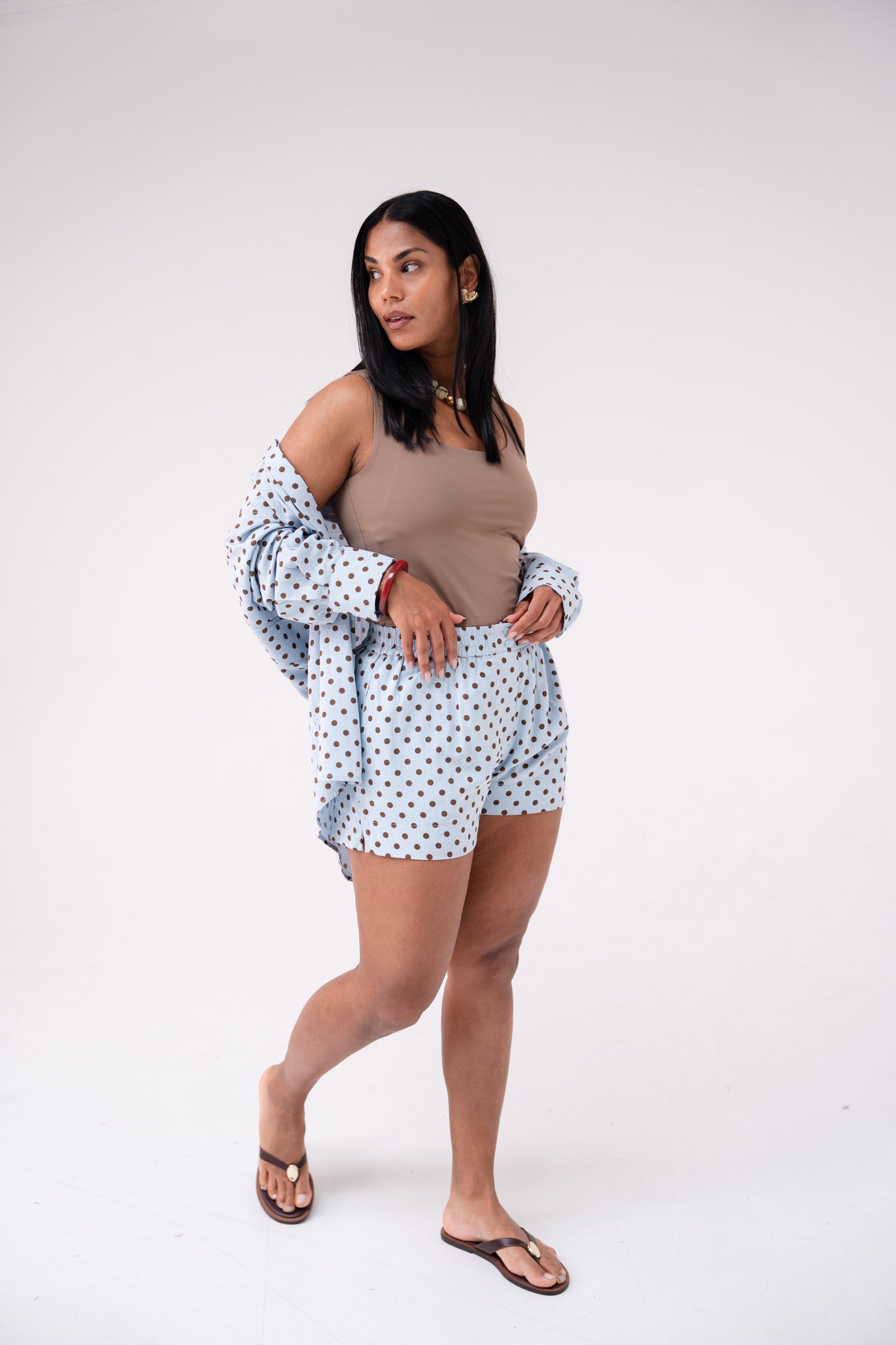 Love Laura Polka Dot Shirt In Blue