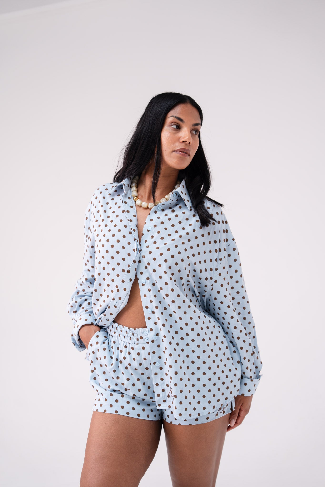 Love Laura Polka Dot Shorts In Blue