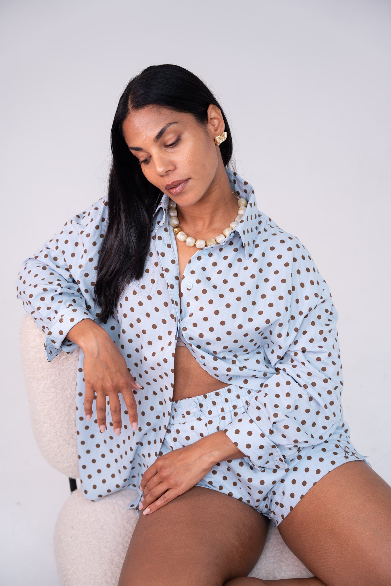Love Laura Polka Dot Shorts In Blue