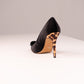 Love Laura Statement Bow Heel In Black Velvet