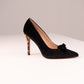 Love Laura Statement Bow Heel In Black Velvet