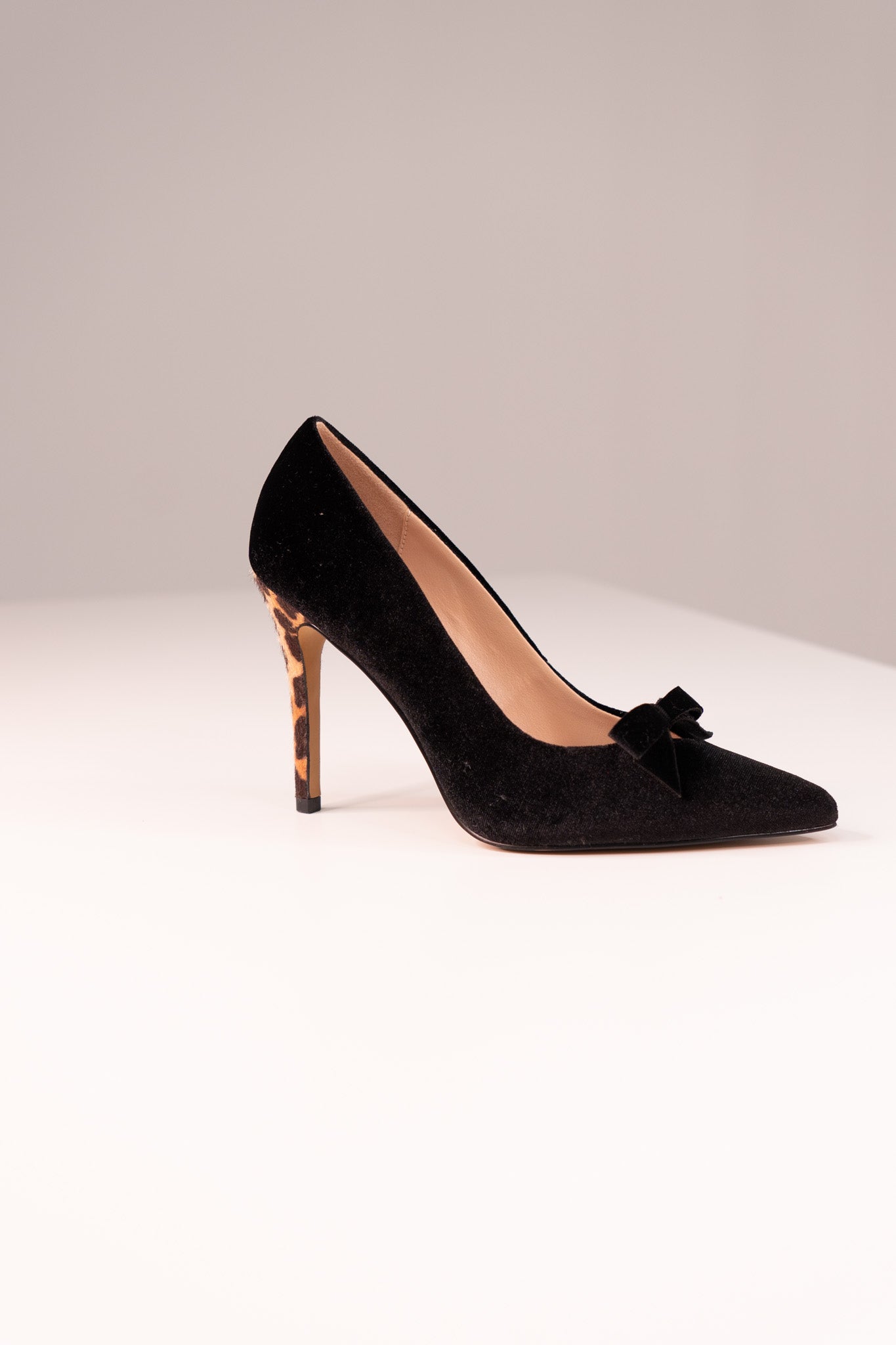Love Laura Statement Bow Heel In Black Velvet