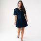 Love Laura Statement Collar Dress In Dark Wash
