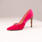 Love Laura Statement Heel In Pink Velvet