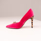 Love Laura Statement Heel In Pink Velvet