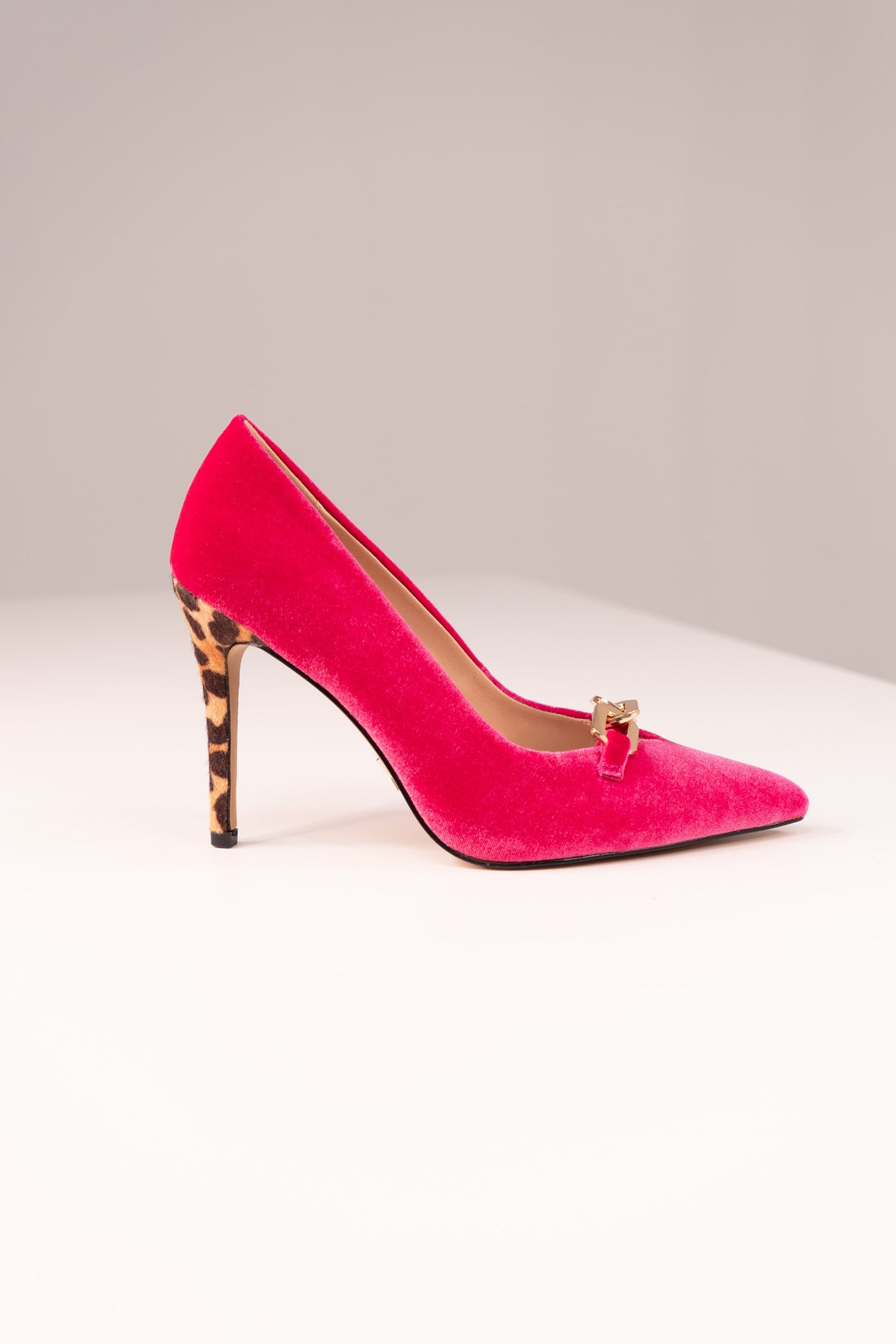 Love Laura Statement Heel In Pink Velvet
