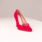 Love Laura Statement Heel In Pink Velvet