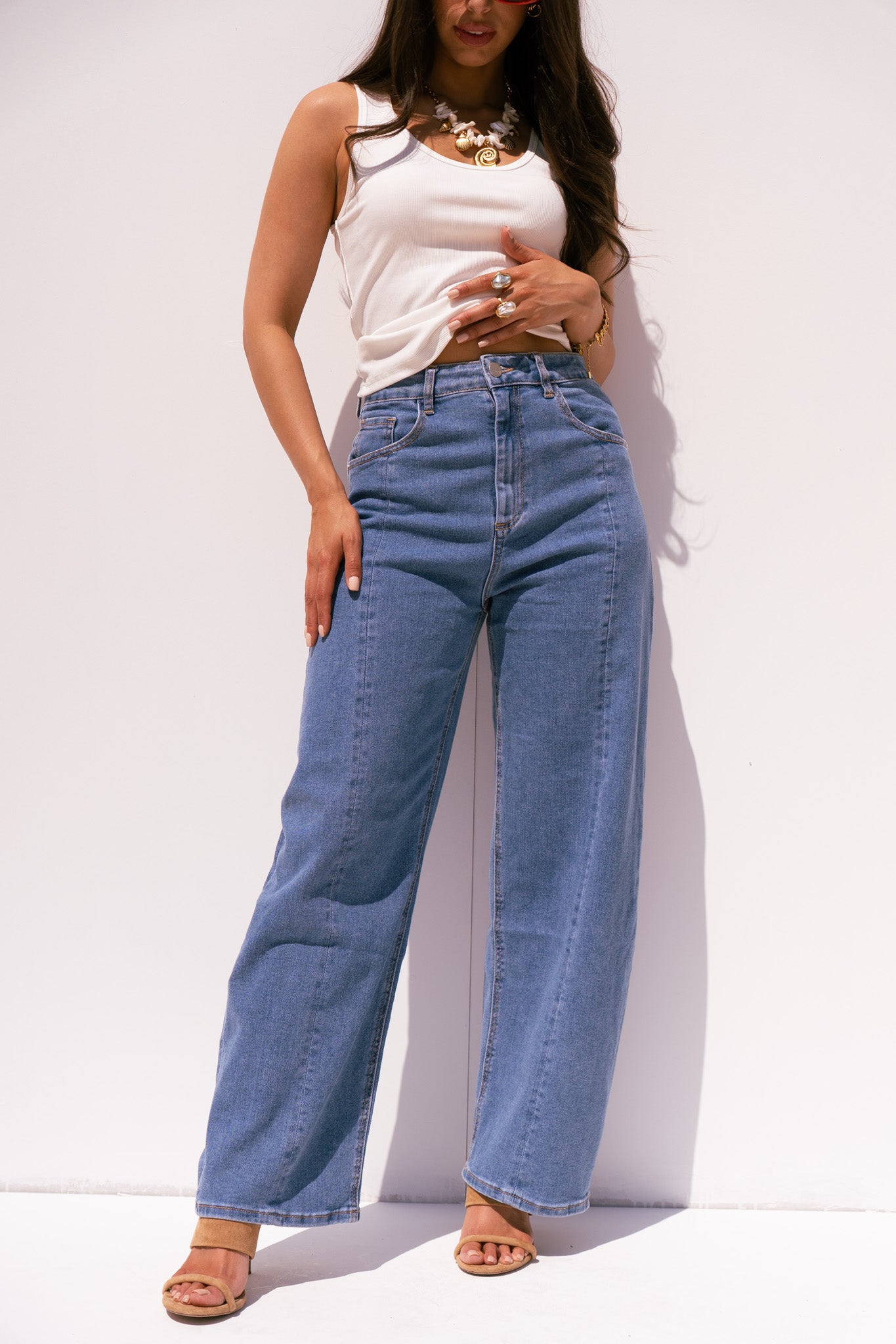 Love Laura Barrell Jeans In Mid Wash