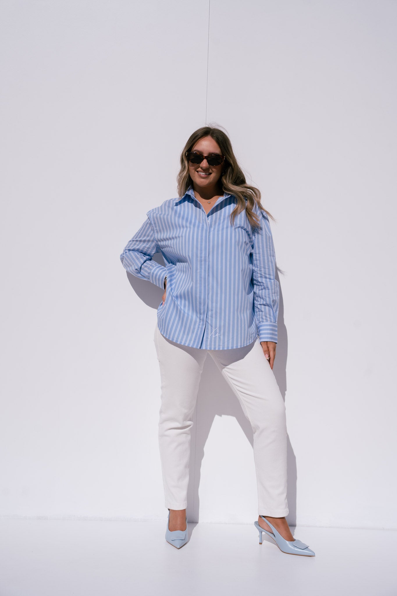 Love Laura Stripe Shirt In Blue