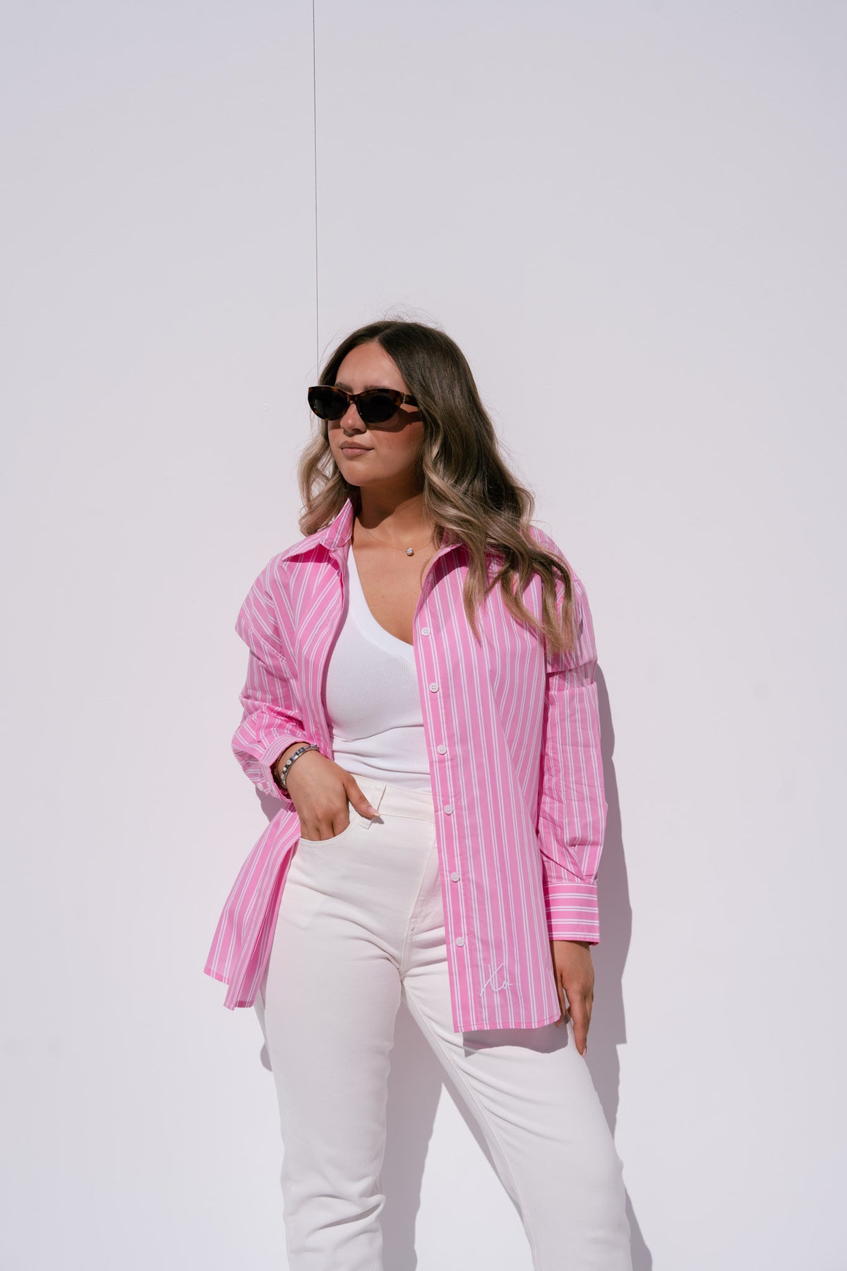Love Laura Stripe Shirt In Pink
