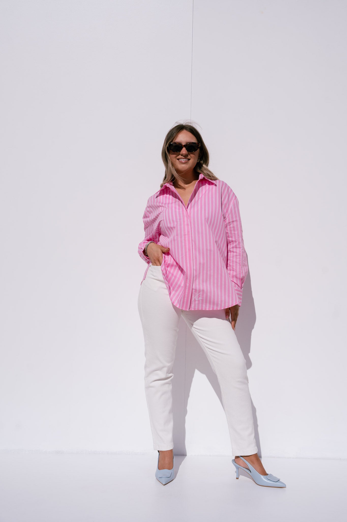 Love Laura Stripe Shirt In Pink