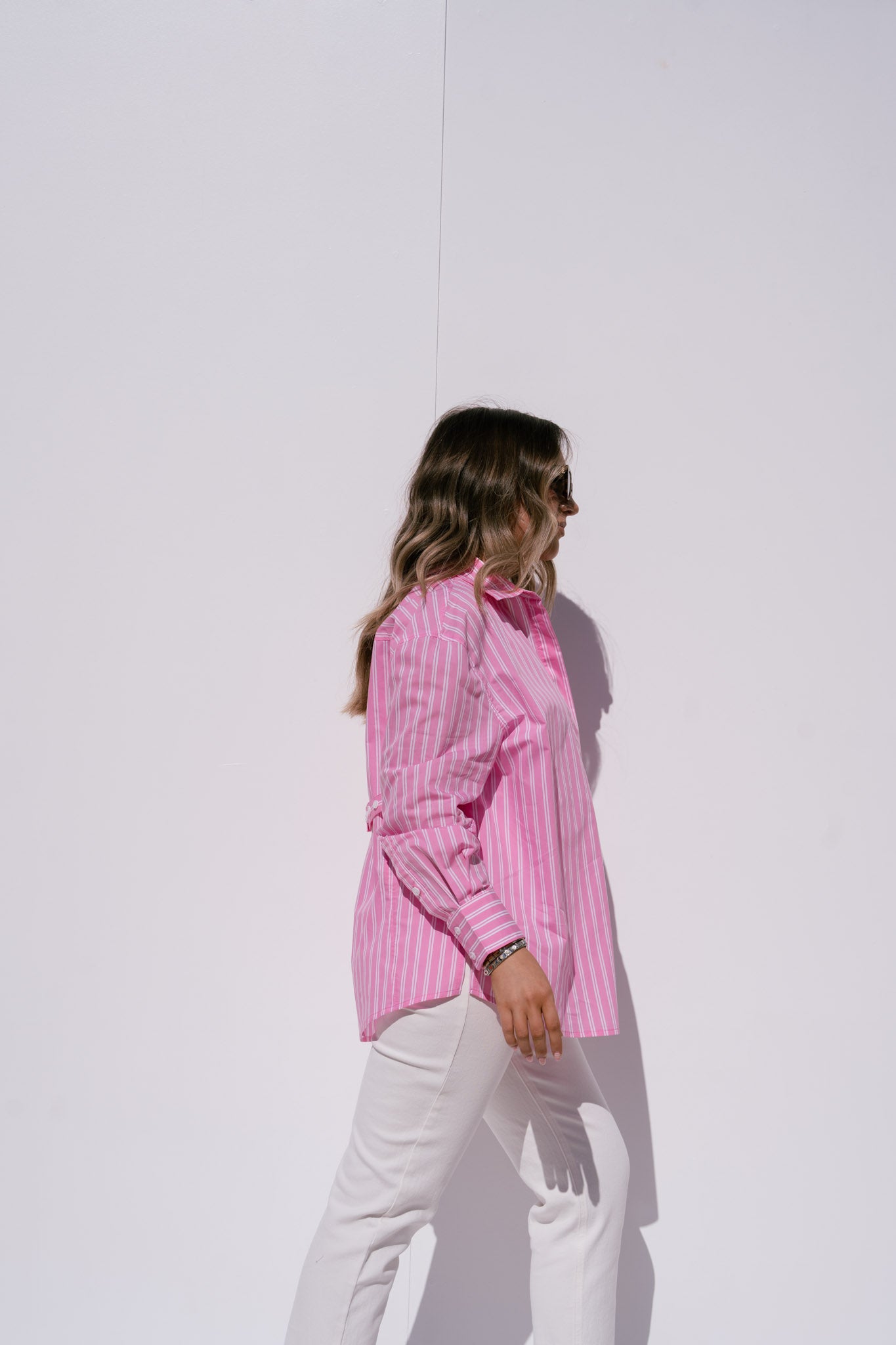 Love Laura Stripe Shirt In Pink