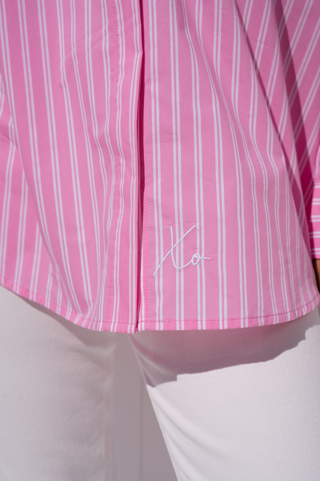 Love Laura Stripe Shirt In Pink