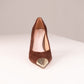 Love Laura Textured Heel In Chocolate