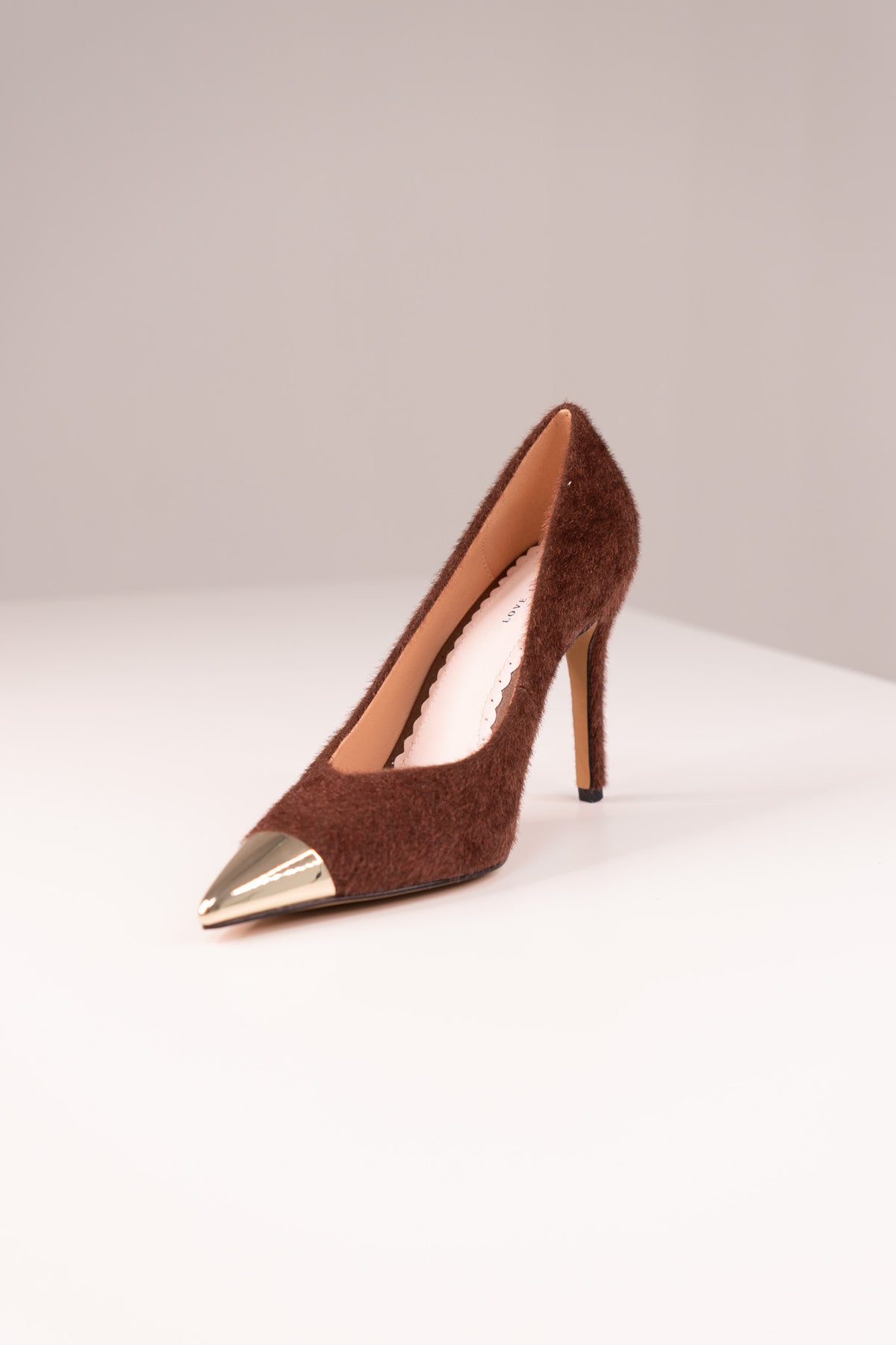 Love Laura Textured Heel In Chocolate