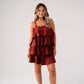 Love Laura Tiered Mini Dress In Bronze