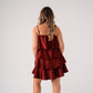 Love Laura Tiered Mini Dress In Bronze