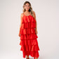 Love Laura Tiered Midi Dress In Red