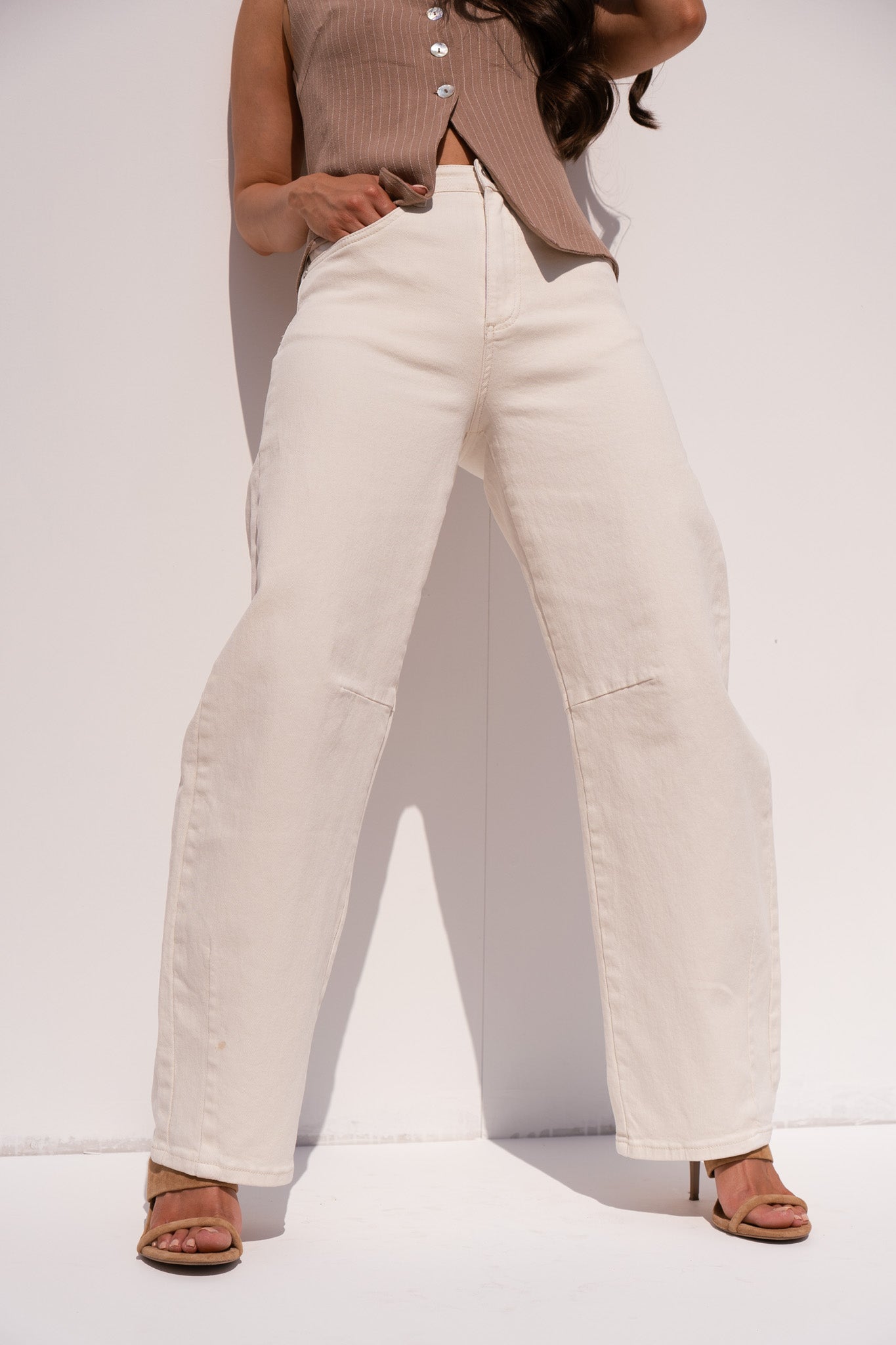 Love Laura Barrell Jeans In Cream