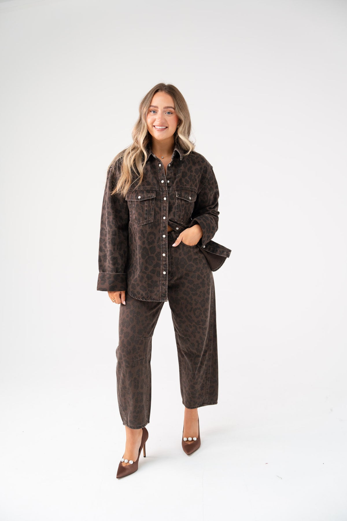Love Laura Barrell Jeans In Dark Leopard Print