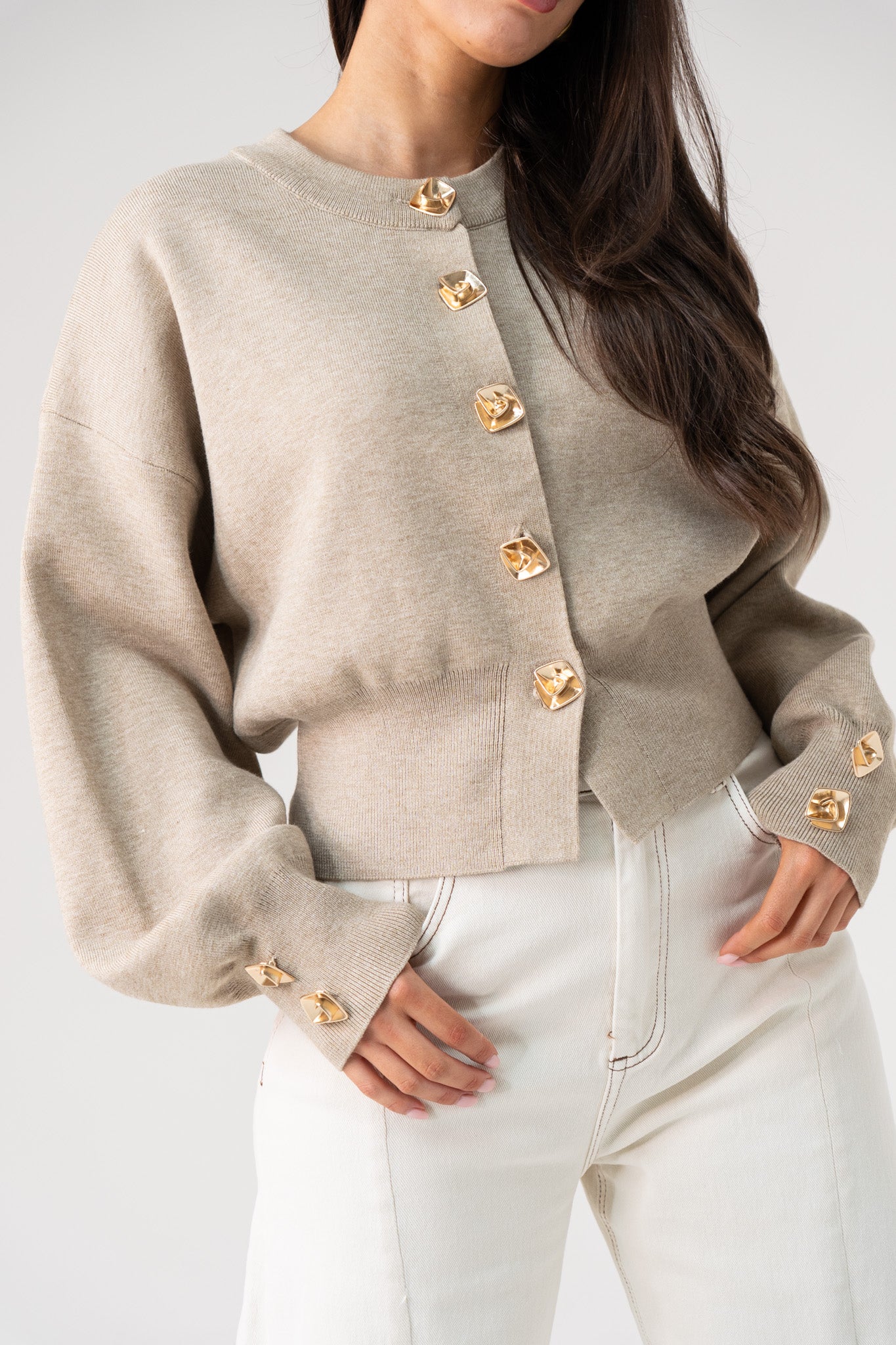 Love Laura Cardigan In Oatmeal