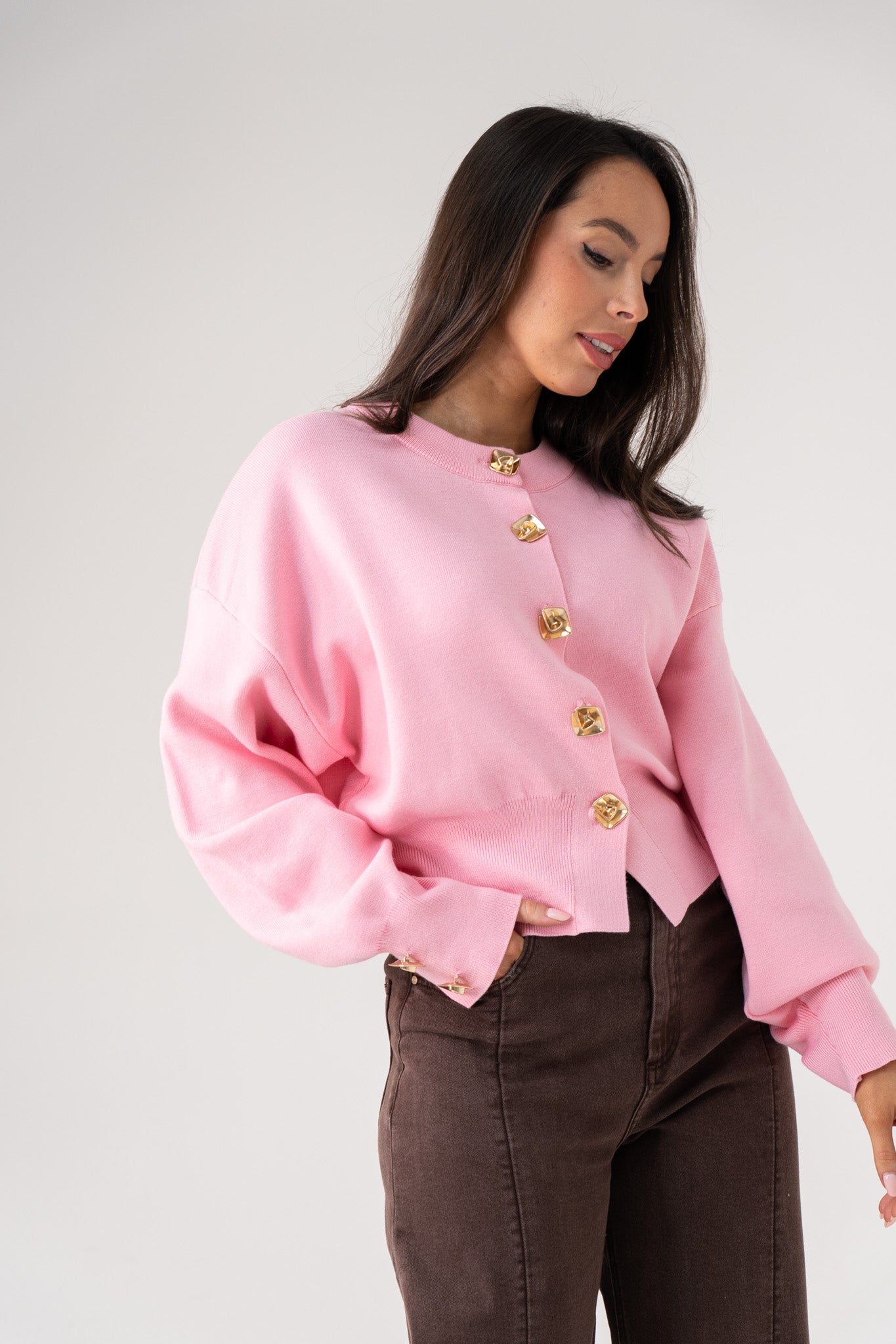 Love Laura Cardigan In Light Pink