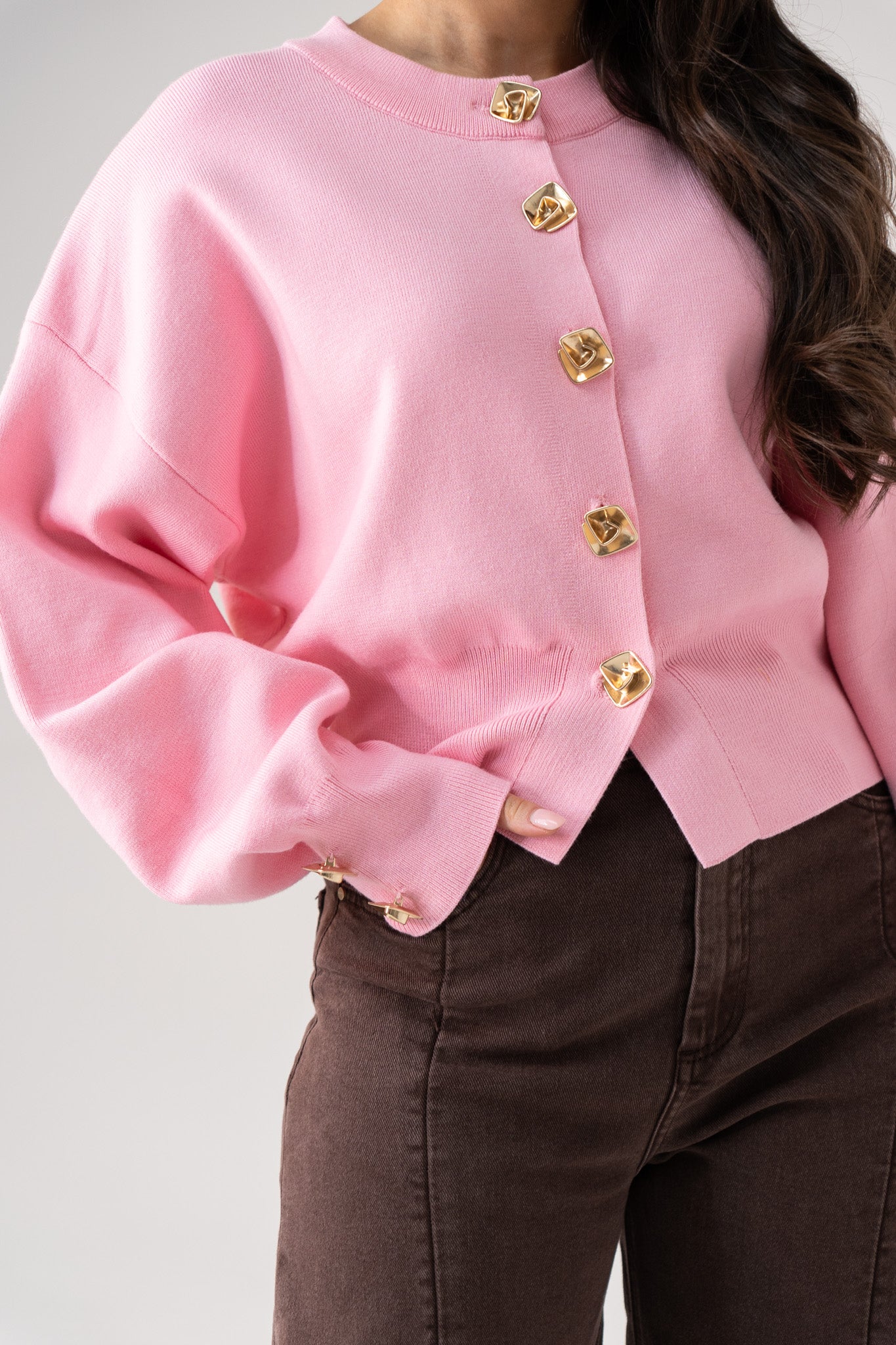 Love Laura Cardigan In Light Pink