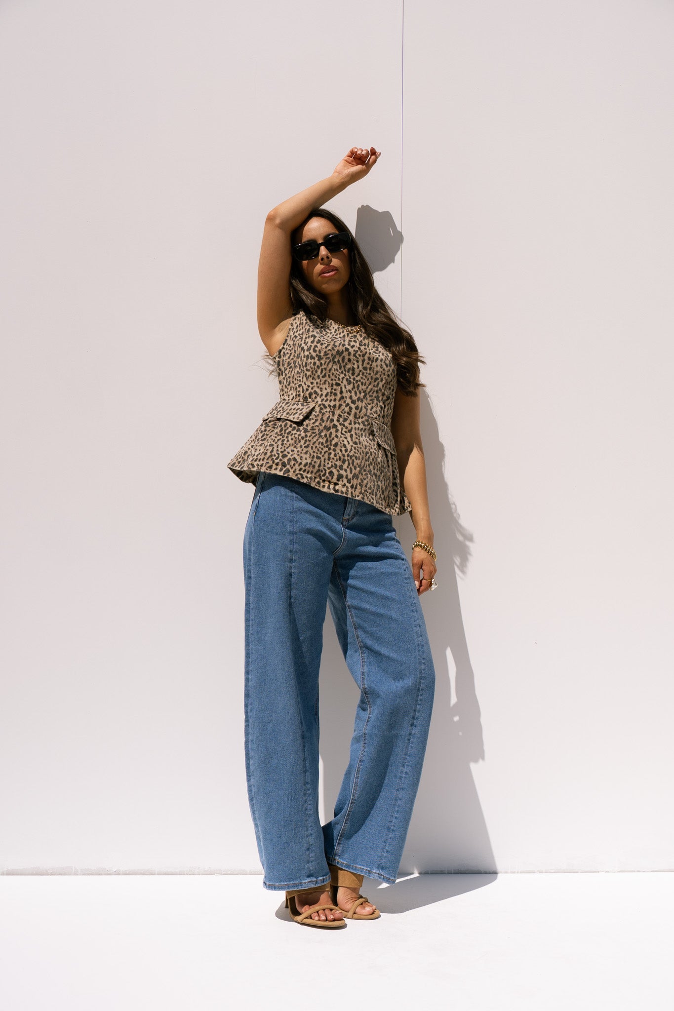 Love Laura Peplum Top In Leopard Print