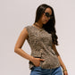 Love Laura Peplum Top In Leopard Print