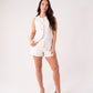 Love Laura Chocolate Stitched Waistcoat In Cream