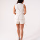 Love Laura Chocolate Stitched Waistcoat In Cream