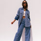 Love Laura Denim Shacket In Mid Wash