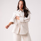 Love Laura Chocolate Stitched Shacket In Cream