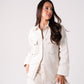 Love Laura Chocolate Stitched Shacket In Cream