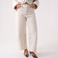 Love Laura Chocolate Stitched Jeans In Cream