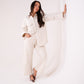 Love Laura Chocolate Stitched Jeans In Cream