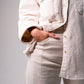 Love Laura Chocolate Stitched Shacket In Cream