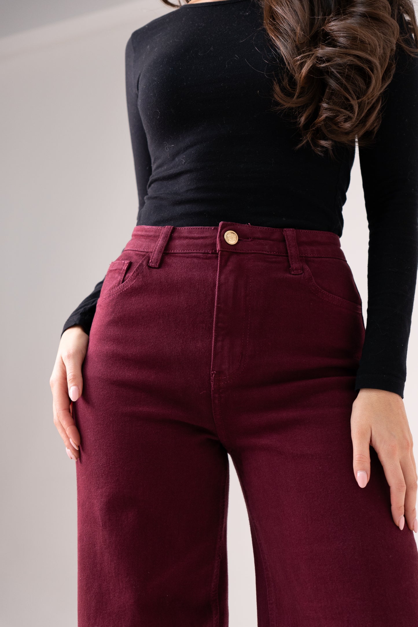 Love Laura Everyday Jeans In Burgundy