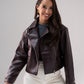 Love Laura Faux Leather Jacket In Merlot