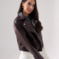 Love Laura Faux Leather Jacket In Merlot