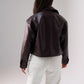 Love Laura Faux Leather Jacket In Merlot