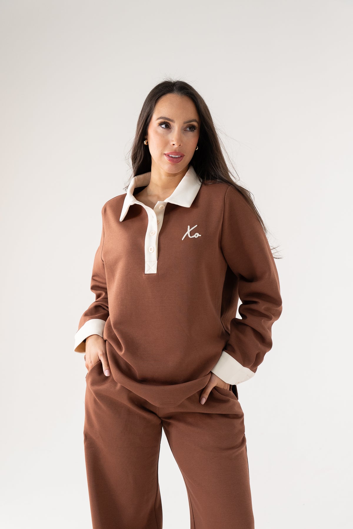 Love Laura Leisure Rugby Top In Tan