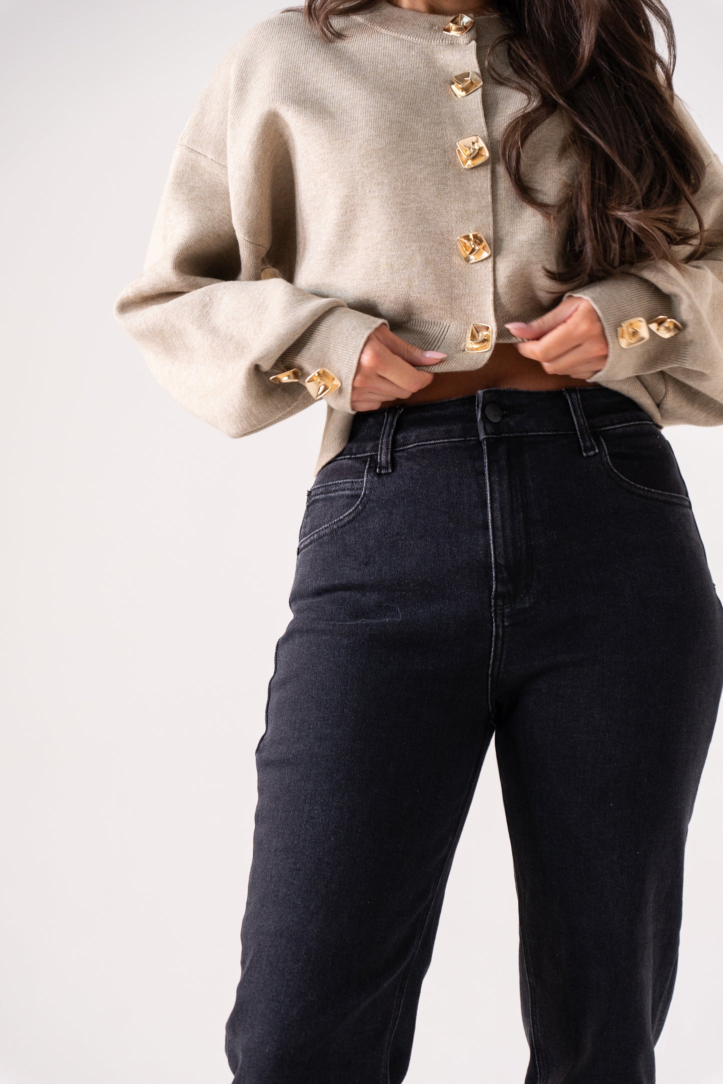 Love Laura Mom Jeans In Black Wash