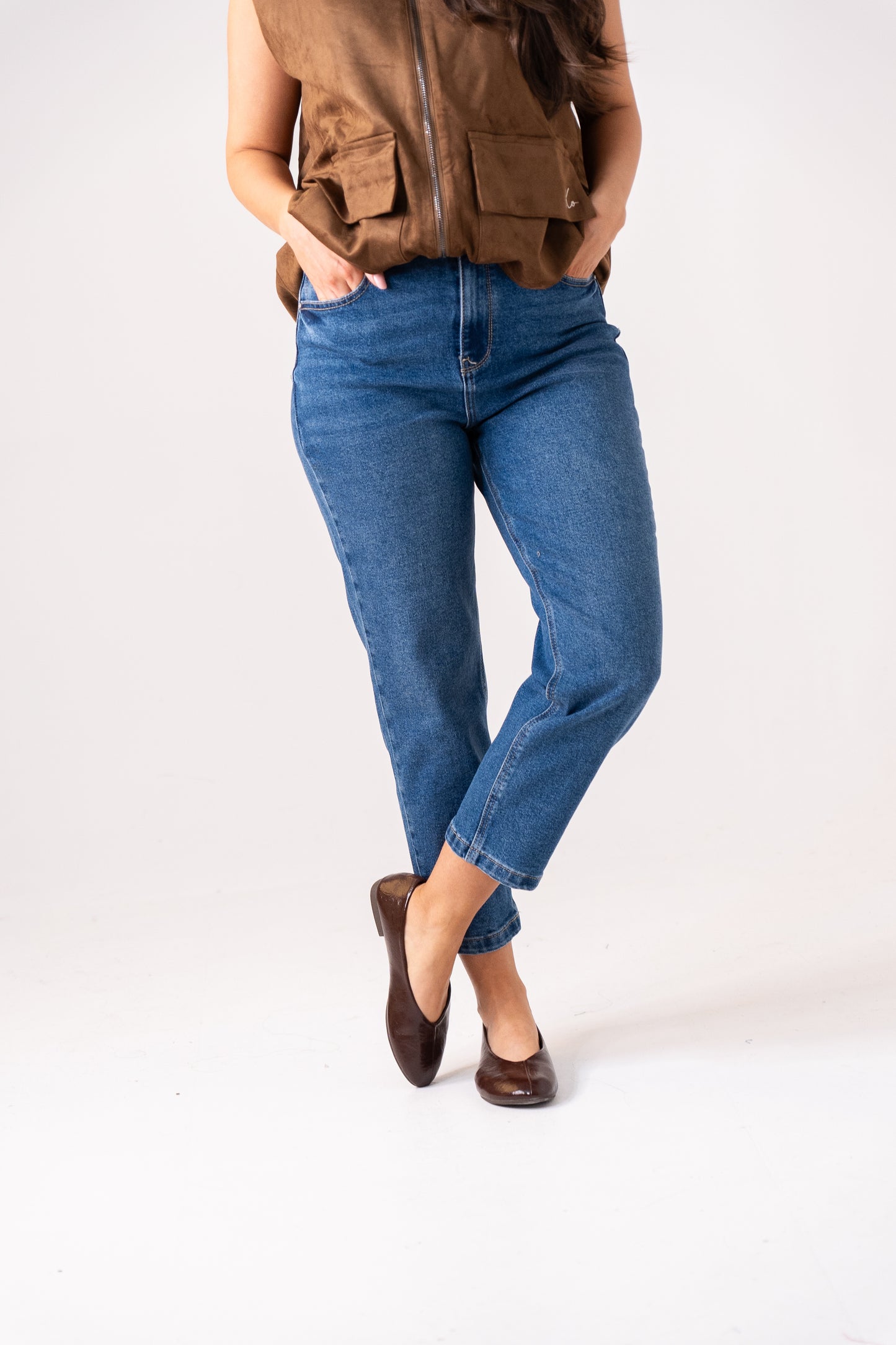 Love Laura Mom Jeans In Mid Wash