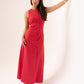 Love Laura Pinstripe Shirt Dress In Raspberry